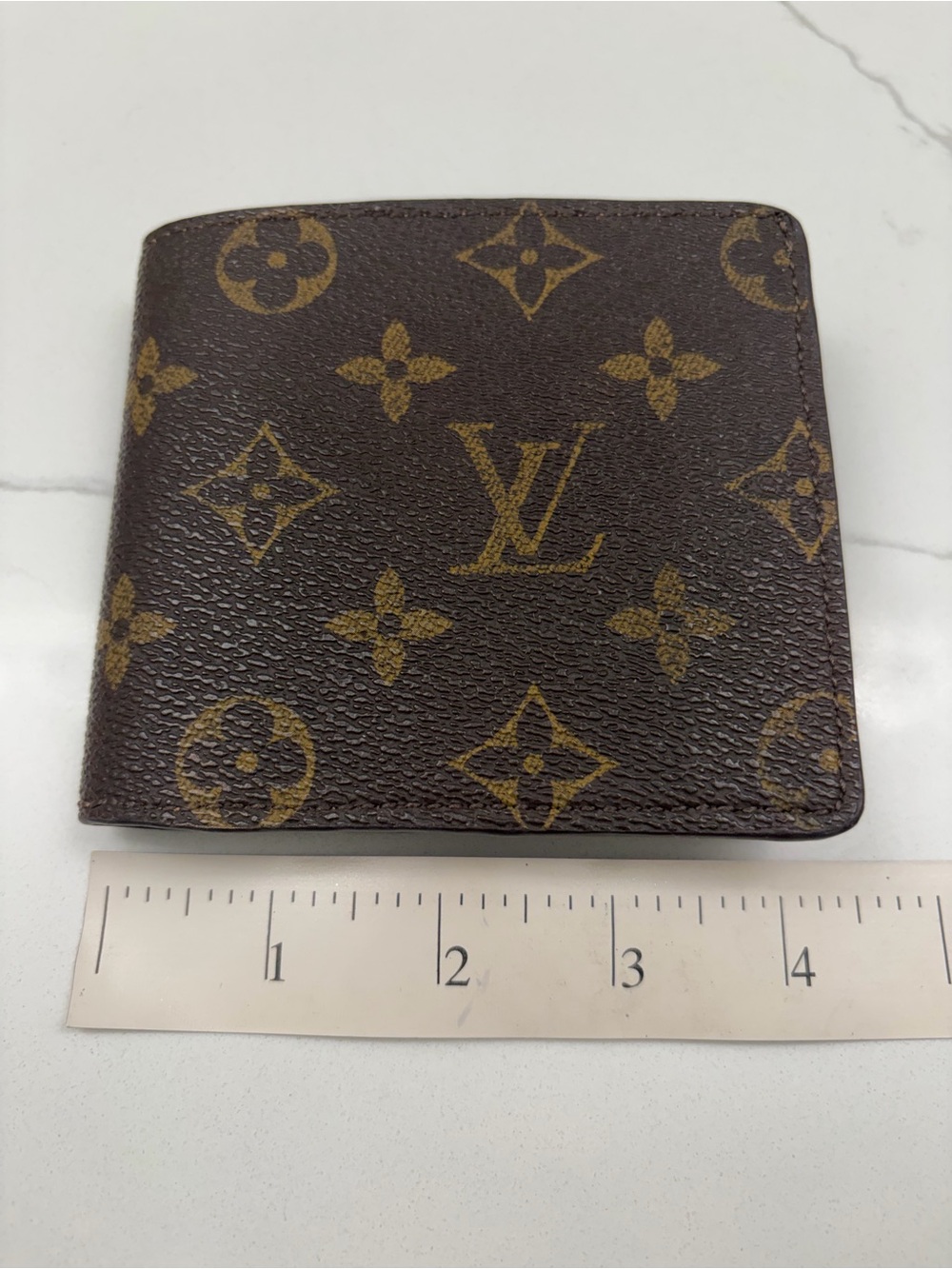 Vintage Black Louis Vuitton Brown Monogram Canvas Bi-Fold Wallet